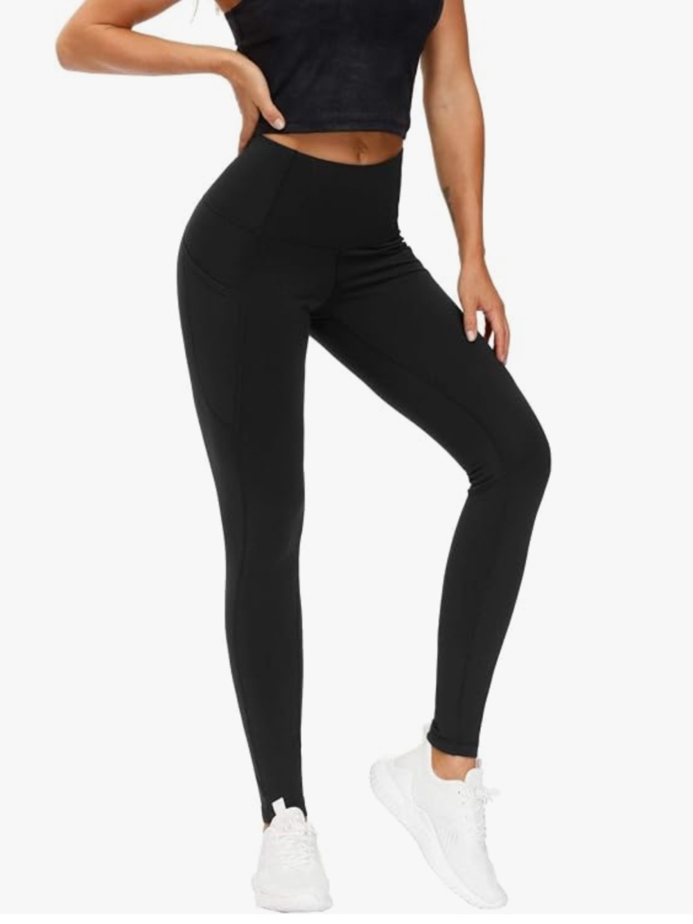 The Gym People | High-Rise Black Pocket Leggings